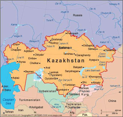 world map kazakhstan